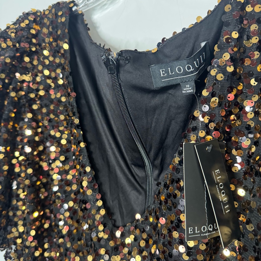 NWT Eloquii Sequin Puff Sleeve Dress 16 - Picture 10 of 15